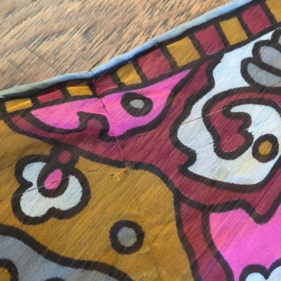 Burmel vintage mod floral motif oblong silk scarf - Picture 8 of 8